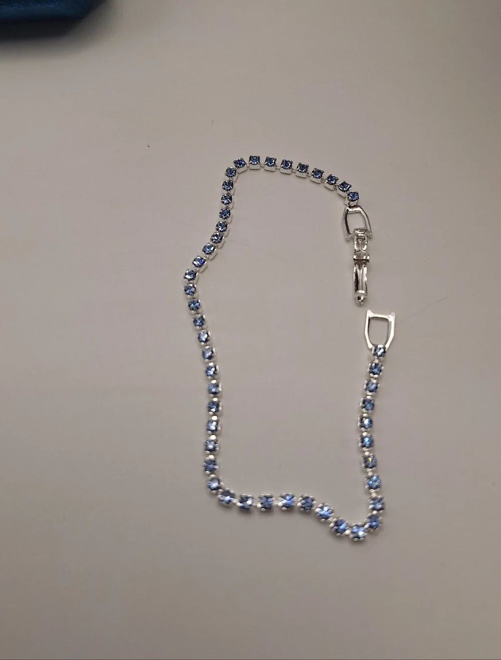NWT Swarovski Crystal Light Blue Tennis Bracelet Silvertone